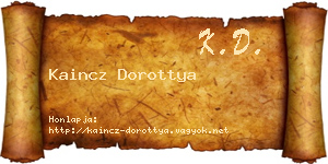 Kaincz Dorottya névjegykártya
